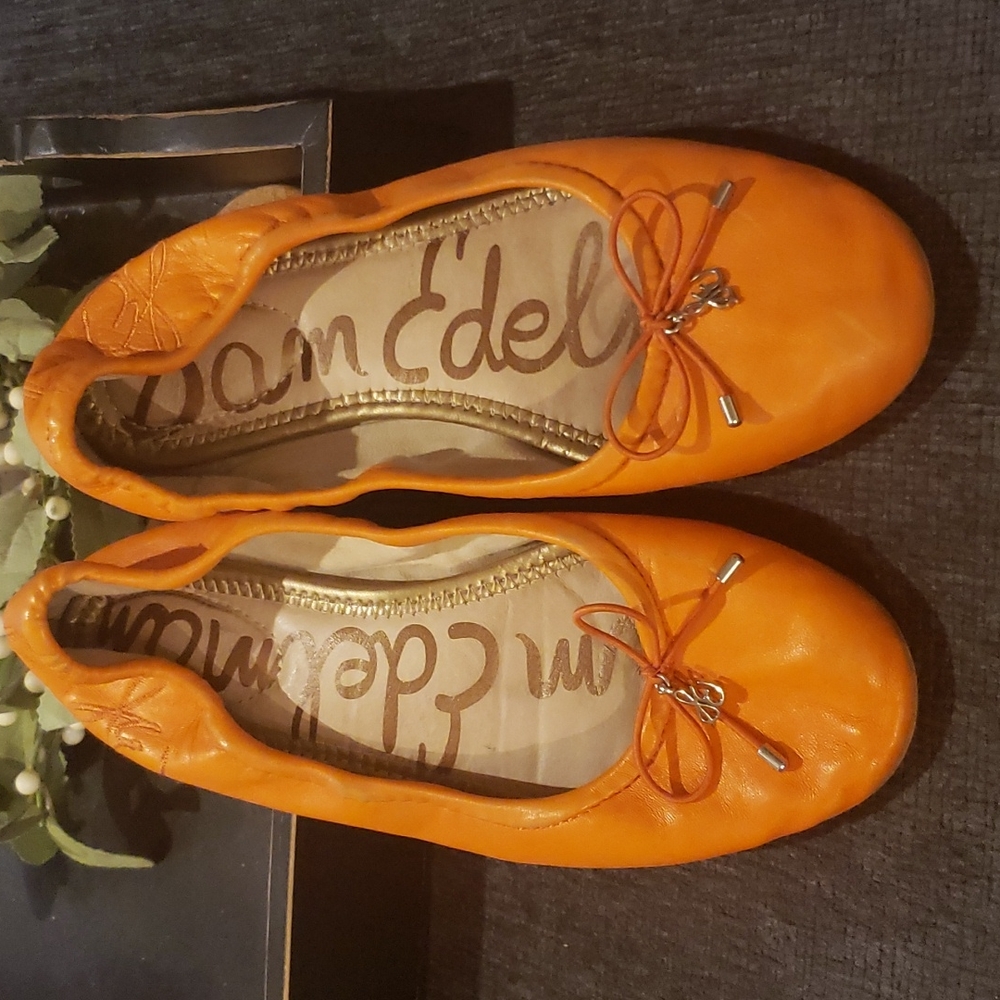 Sam Edelman Orange Felicia Ballet Flats